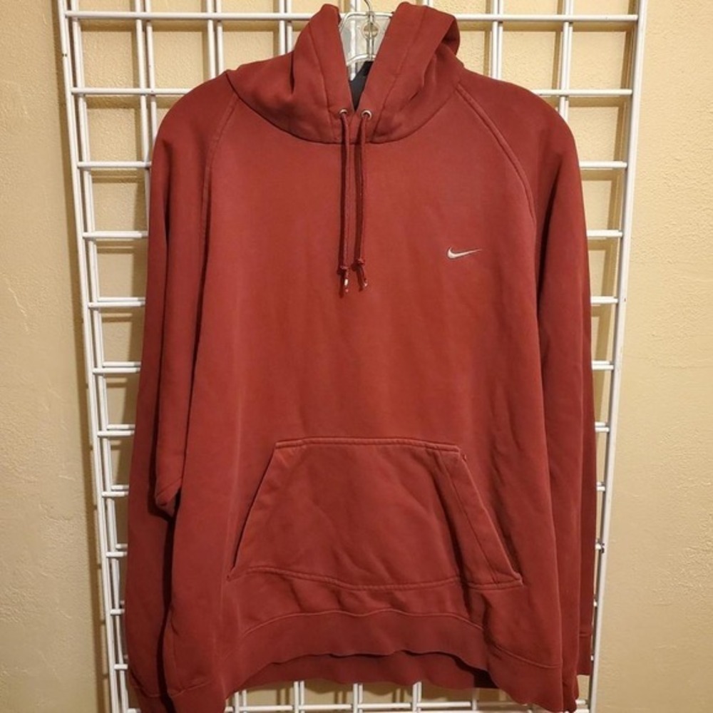Vintage Burgundy Nike Y2K Swoosh Hoodie